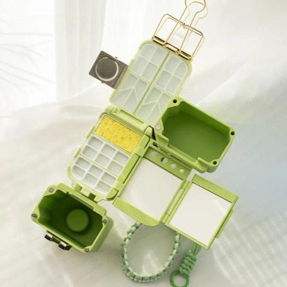 Portable Watercolor Paint Box – 3D Printed Palette with Wash Basin Set