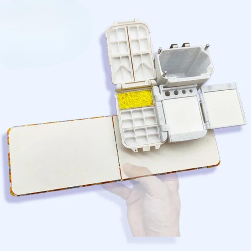 Portable Watercolor Paint Box – 3D Printed Palette with Wash Basin Set