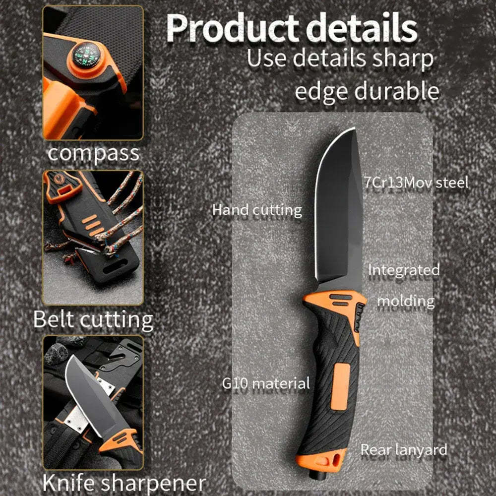 Fixed Blade Tactical Knife – Military Style Outdoor Camping & Survival Tool