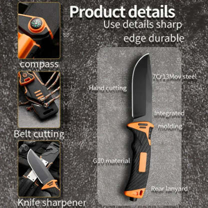 Fixed Blade Tactical Knife – Military Style Outdoor Camping & Survival Tool