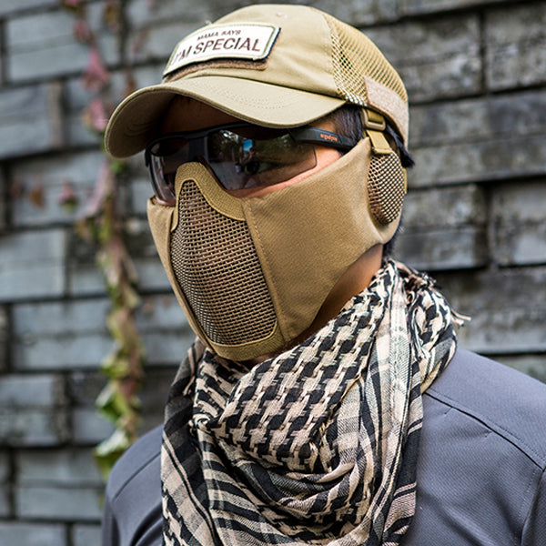 6-Inch Foldable Half-Face Mesh Tactical Mask