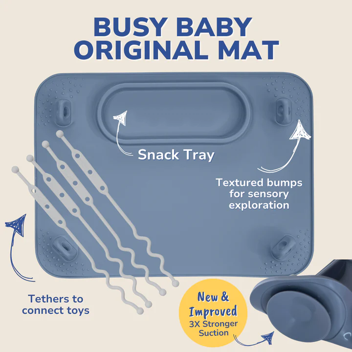 Baby Suction Feeding Mat with Strong Suction Cups & Secure Straps