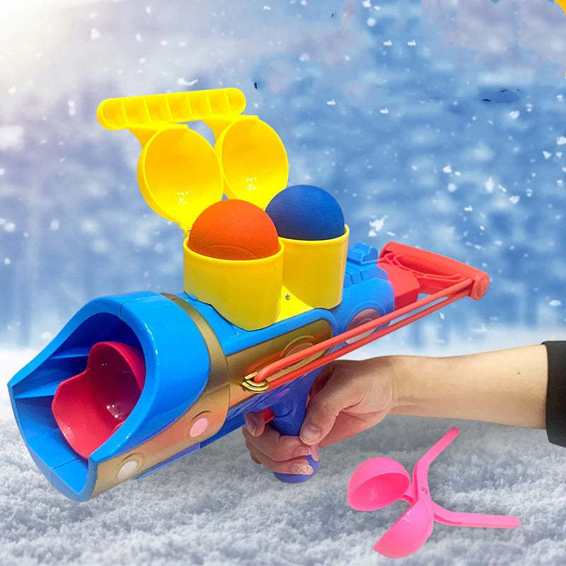 Snow Cannon Snowball Launcher | Winter Outdoor Toy with Snowball Molds for Kids & Adults