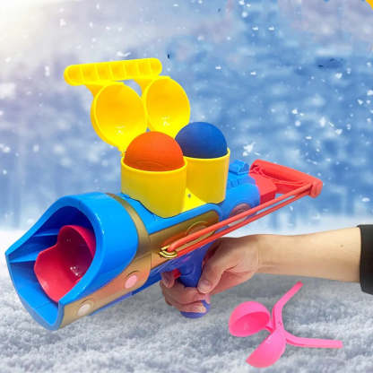 Snow Cannon Snowball Launcher | Winter Outdoor Toy with Snowball Molds for Kids & Adults