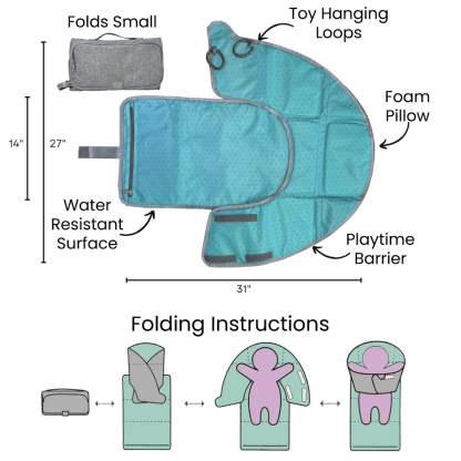 3-in-1 Travel Diaper Changing Pad Clutch