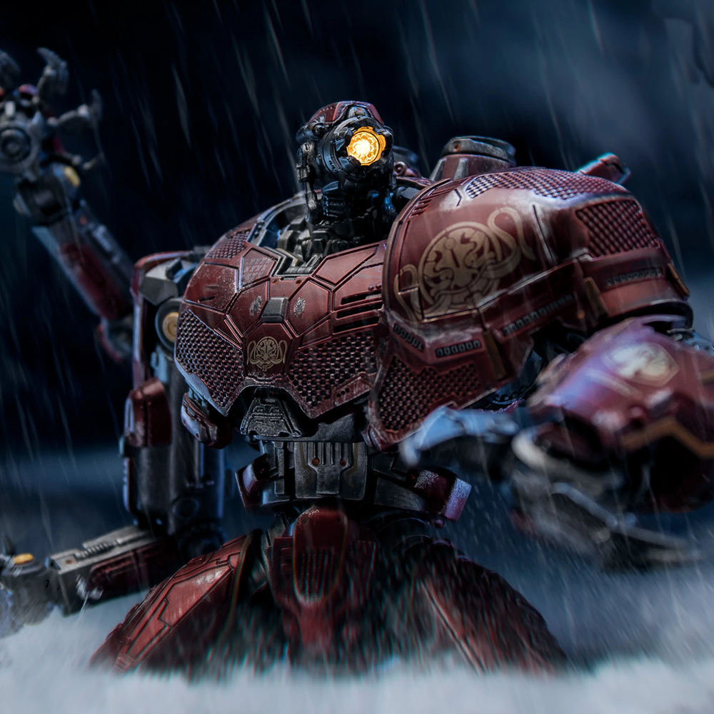 Crimson Storm Mech Figure Made of Heavy Alloy