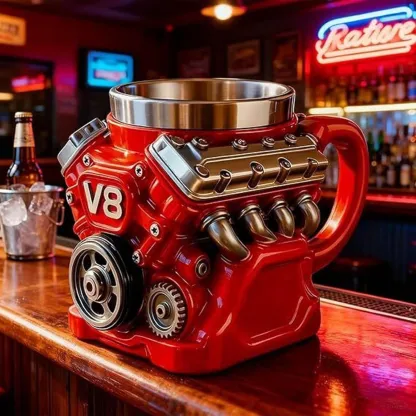 Retro engine coffee cup, V8 ceramic coffee cup