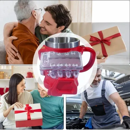 Retro engine coffee cup, V8 ceramic coffee cup