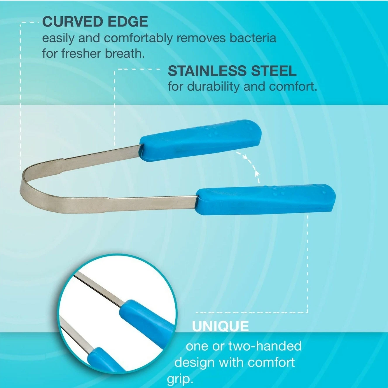 Stainless Steel Tongue Cleaner – Surgical-Grade with Comfort Grip Handle