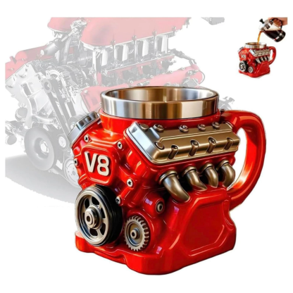 Retro engine coffee cup, V8 ceramic coffee cup