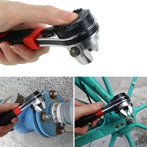Adjustable Ratchet Socket Wrench – Metric & SAE with Quick Release