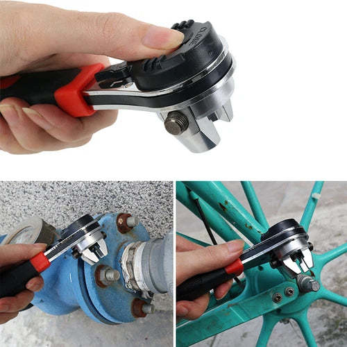 Adjustable Ratchet Socket Wrench – Metric & SAE with Quick Release