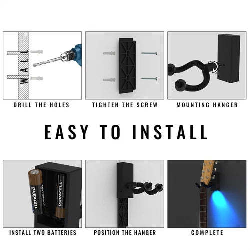 LED Guitar Wall Mount Hanger – Illuminated Display for Guitar & Bass