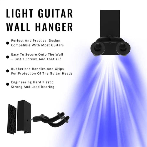 LED Guitar Wall Mount Hanger – Illuminated Display for Guitar & Bass