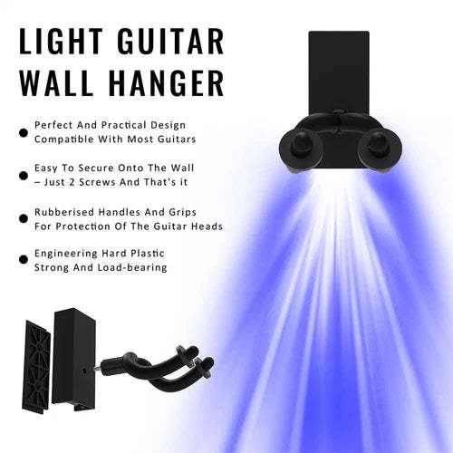 LED Guitar Wall Mount Hanger – Illuminated Display for Guitar & Bass