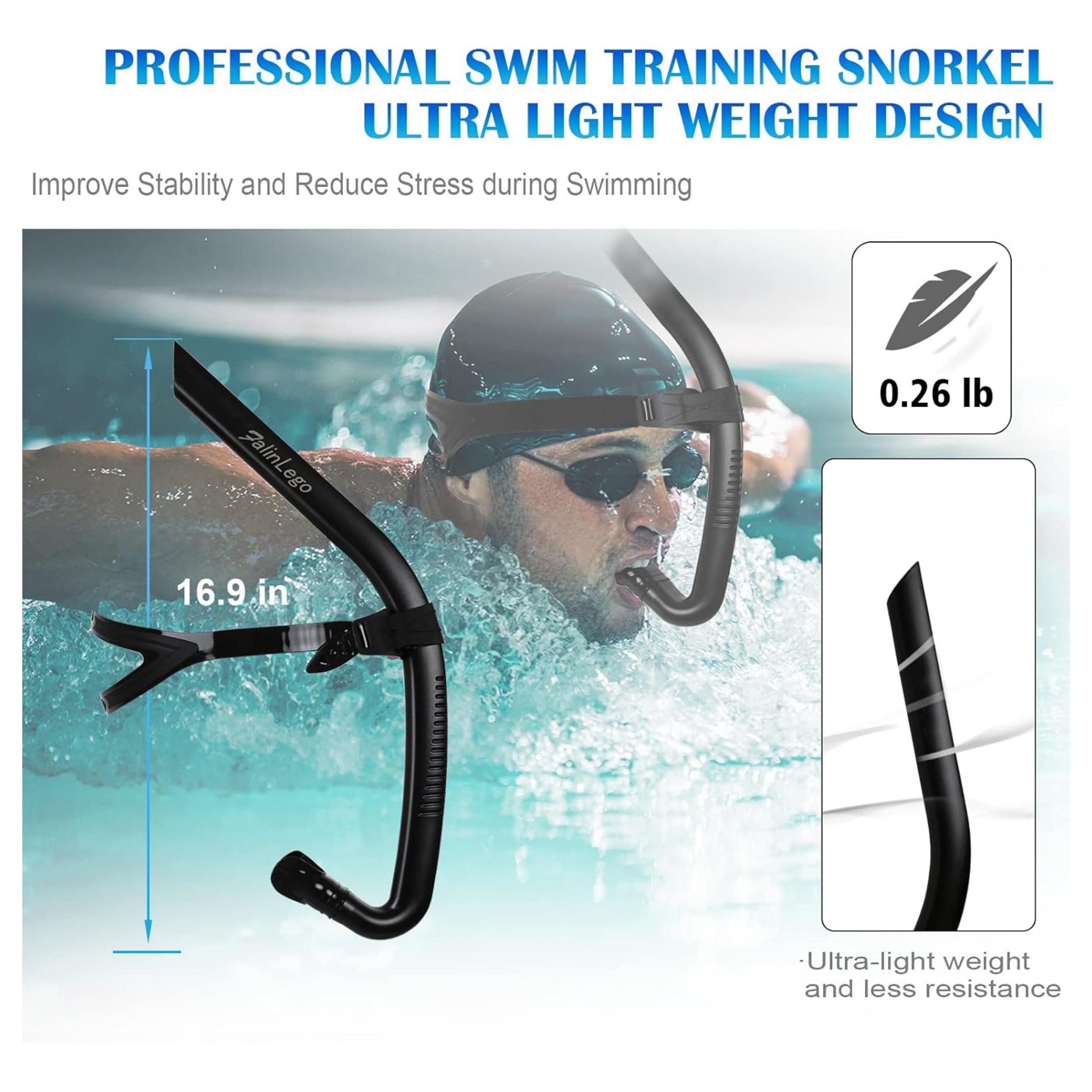 Hypoxic Snorkel – Competitive Swim Training Snorkel for Technique & Breath Control