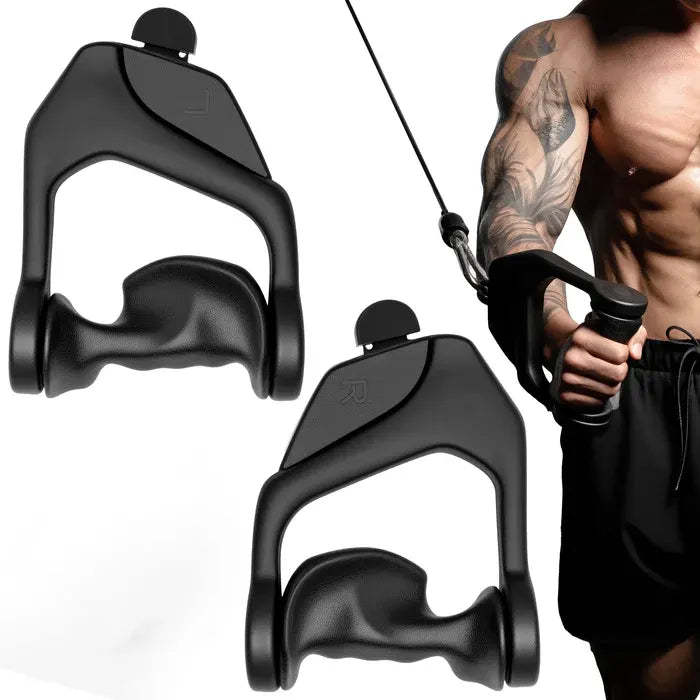 Ergonomic D-Shaped Cable Handle – 360° Rotating Grip