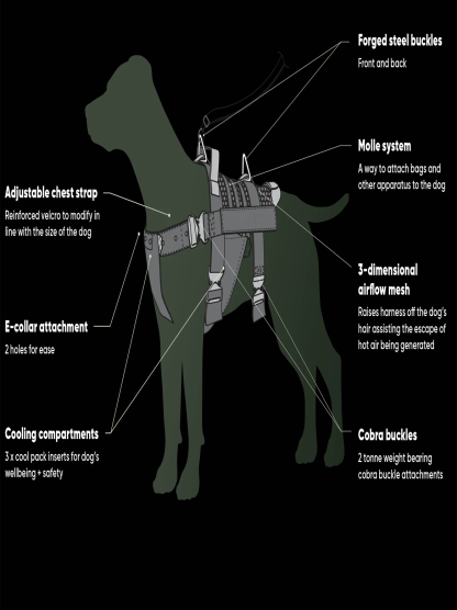 Tactical cooling dog harness