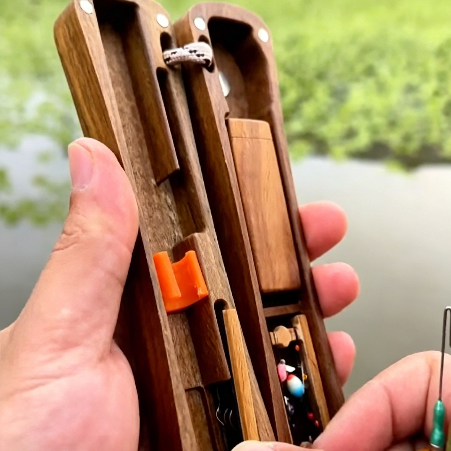 Hand-Hooked Portable Fishing Rod Set