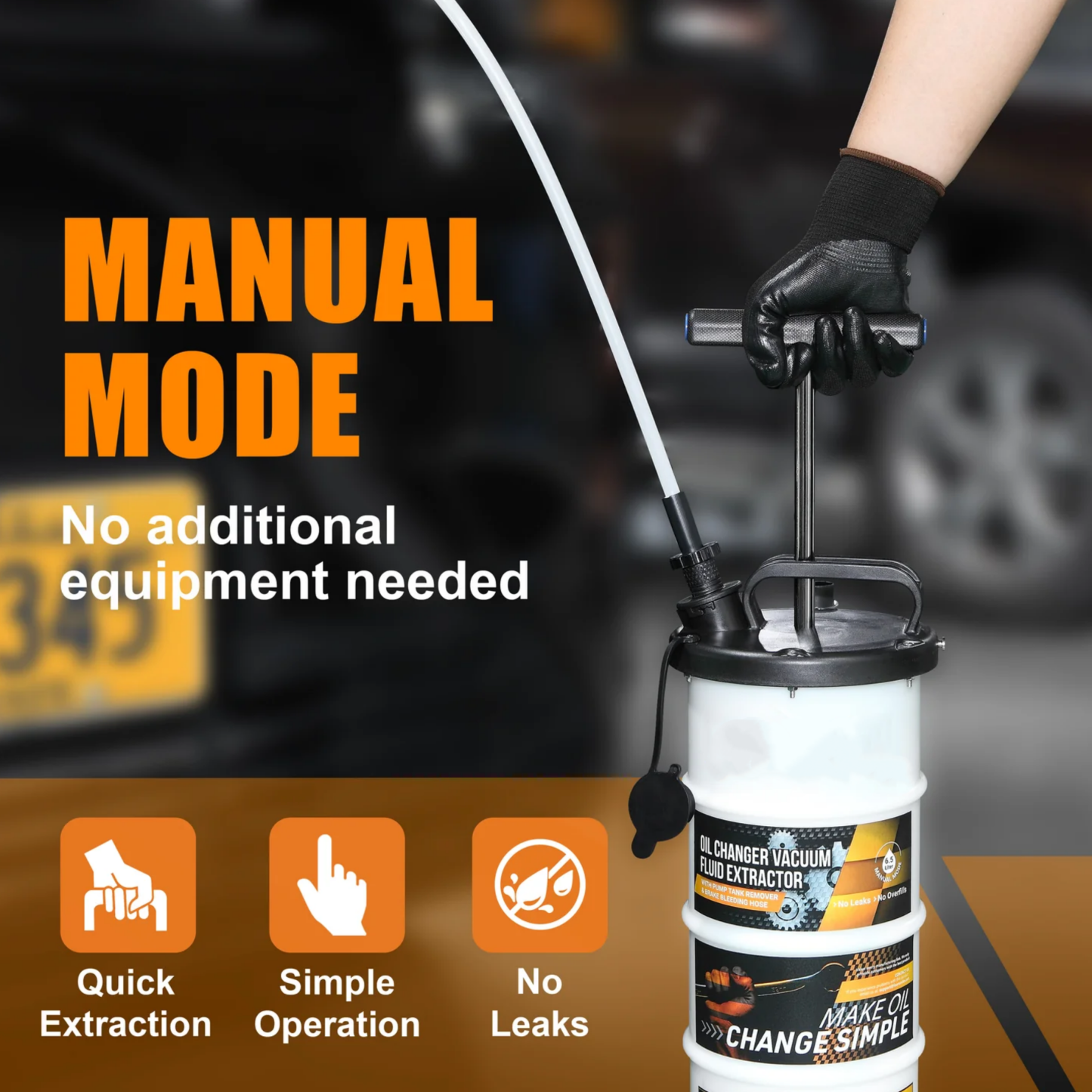 Fluid Extractor – Manual Vacuum Oil Extractor with Pump Tank & Brake Bleeding Kit