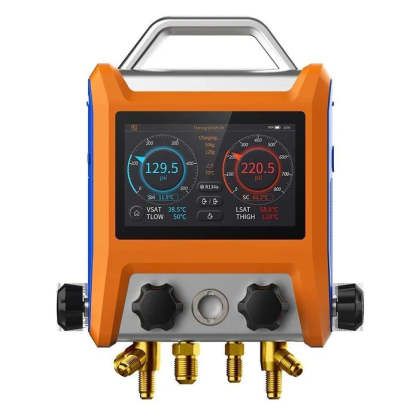 4‑Valve Digital Refrigeration Manifold – 5" Smart Touch Screen