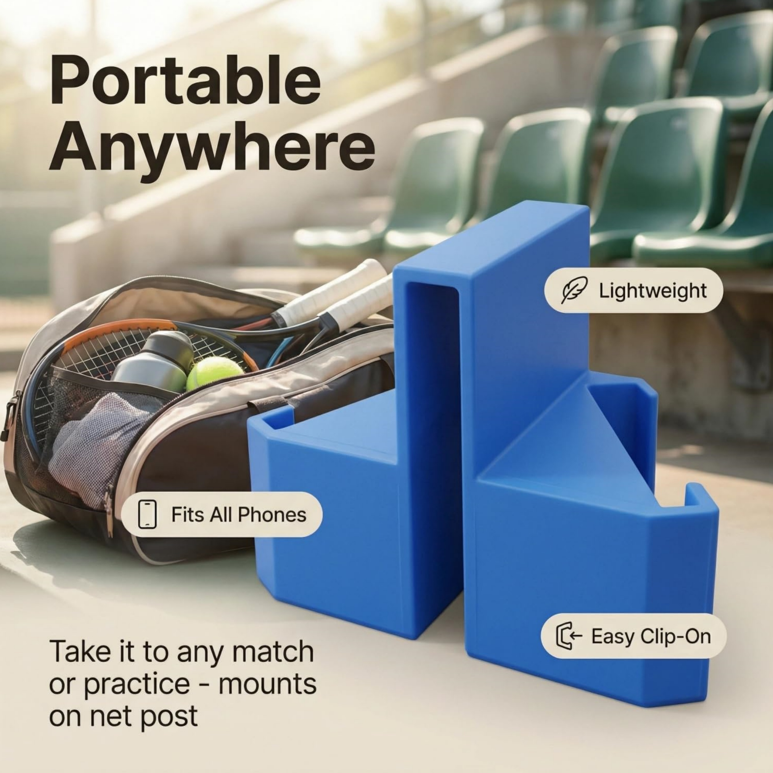 Tennis Camera Mount for Fence – Secure Phone Holder for Padel, Pickleball & Tennis