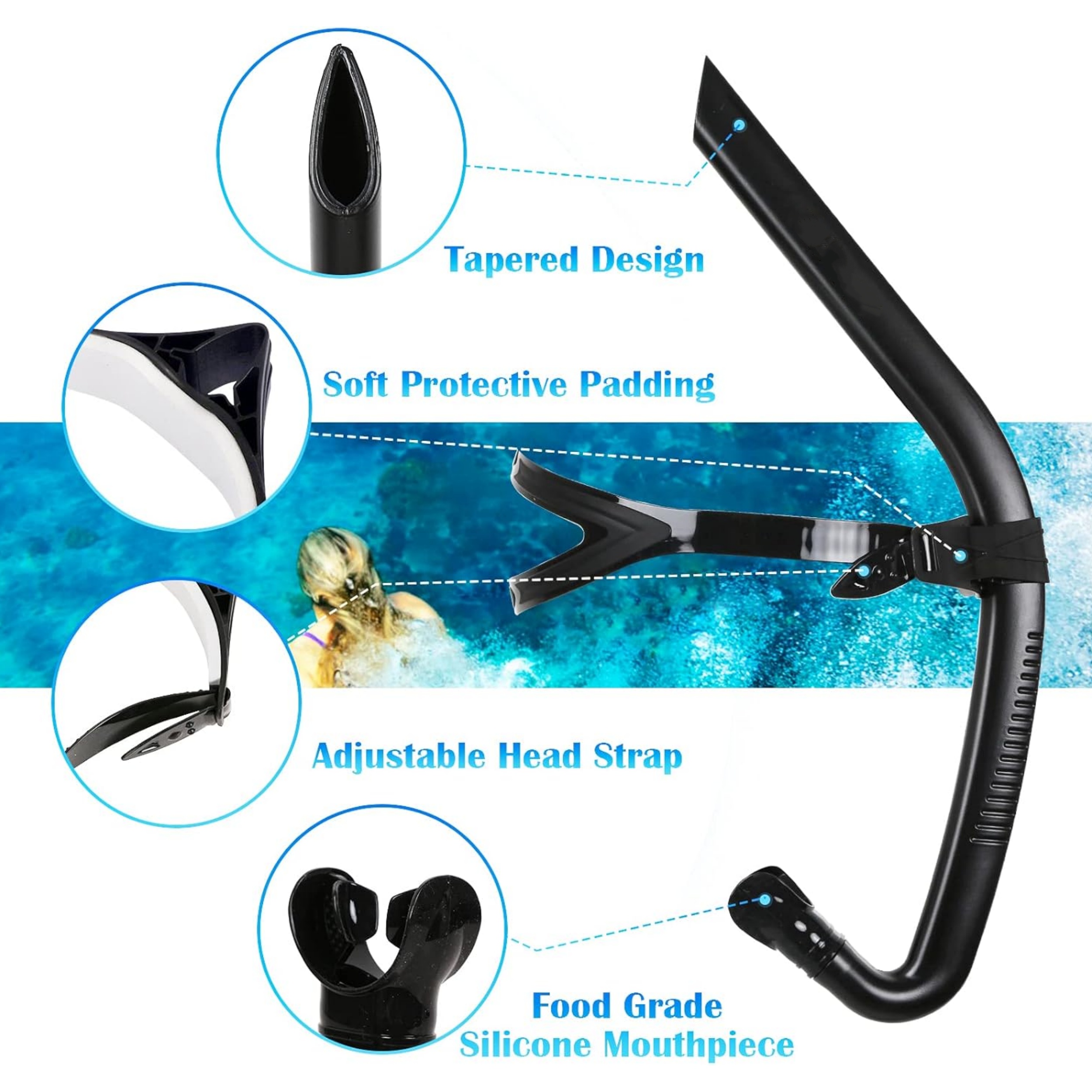 Hypoxic Snorkel – Competitive Swim Training Snorkel for Technique & Breath Control