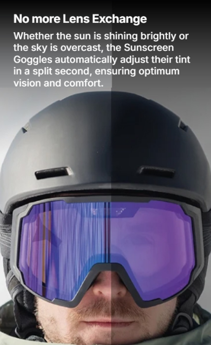 Skiing sun protection goggles