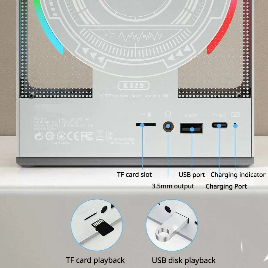 Transparent CD Player – Bluetooth 5.3 with RGB Lights