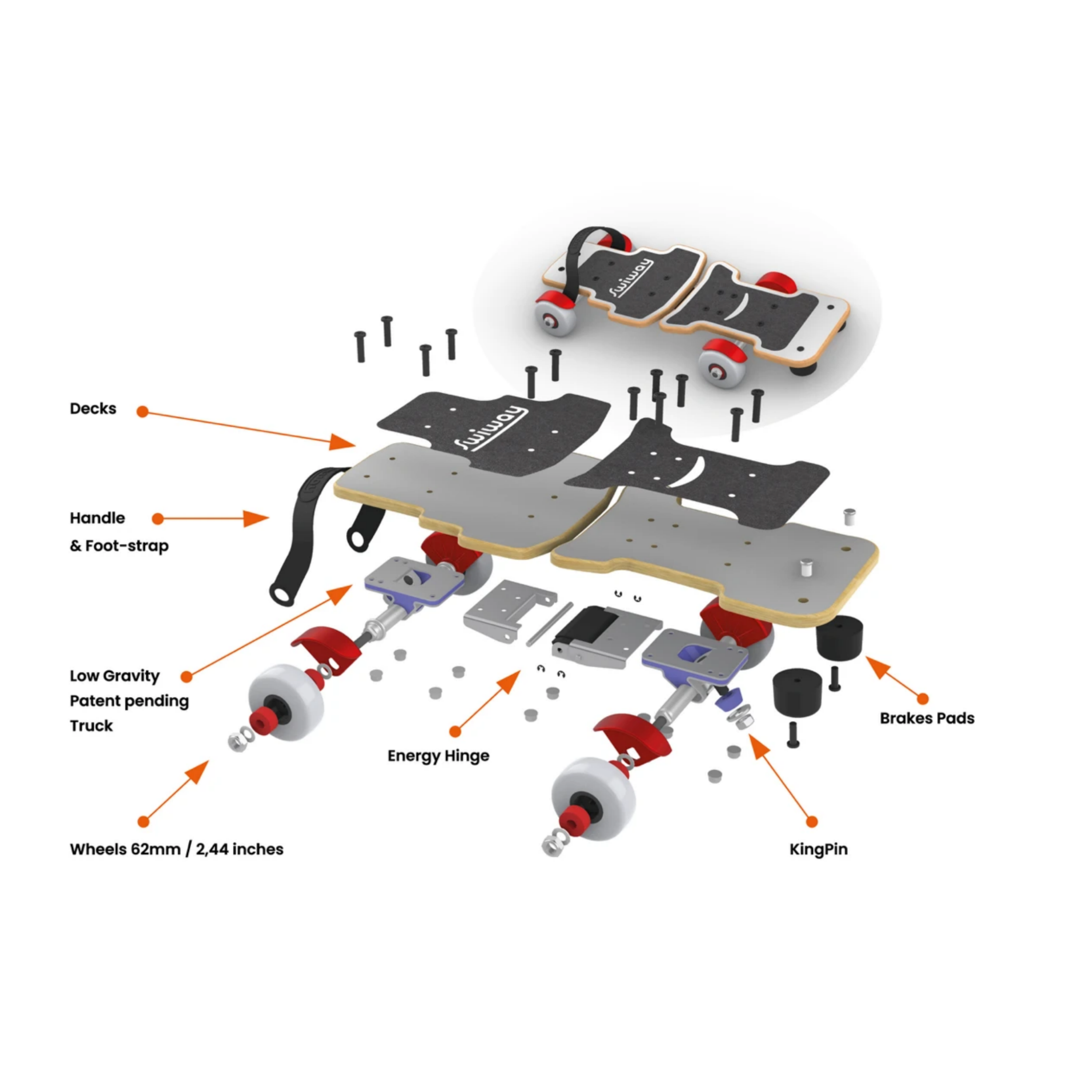 Foldable Mini‑Skate – Low Gravity, No Motor, No Handlebar