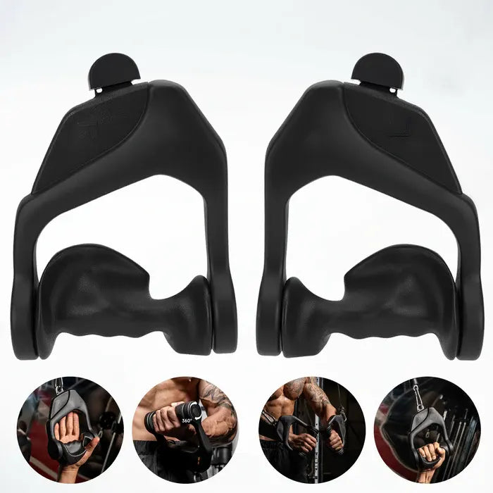 Ergonomic D-Shaped Cable Handle – 360° Rotating Grip