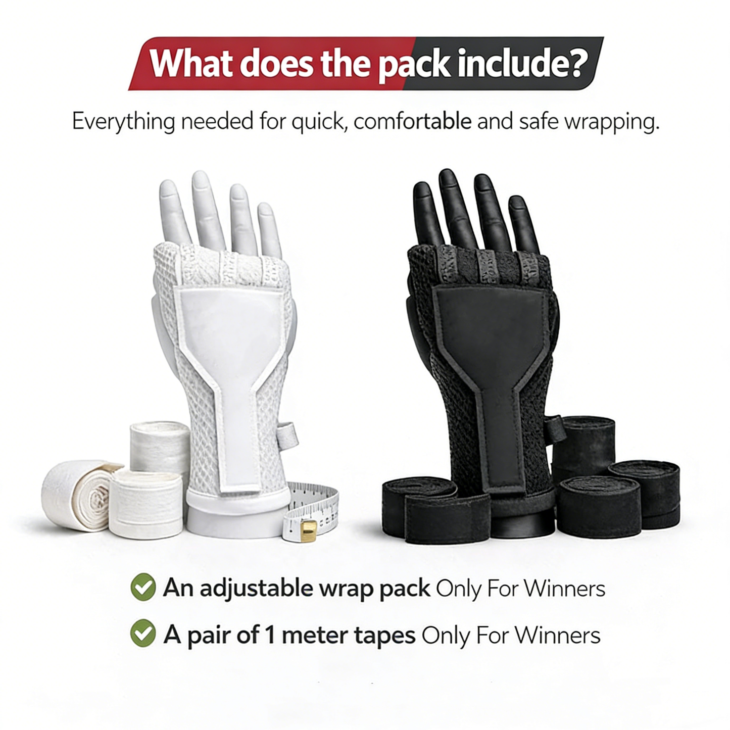 Hand Wraps – Professional Boxing and Muay Thai Training Wraps with Thumb Loop and Knuckle Protection