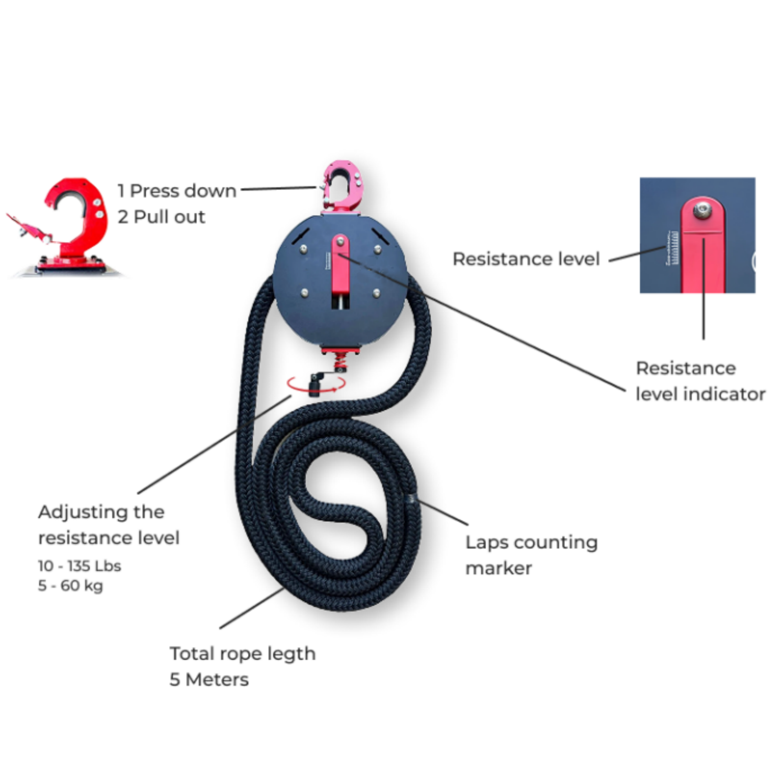 Heavy-Duty Resistance Rope – Portable Friction‑Based Training System