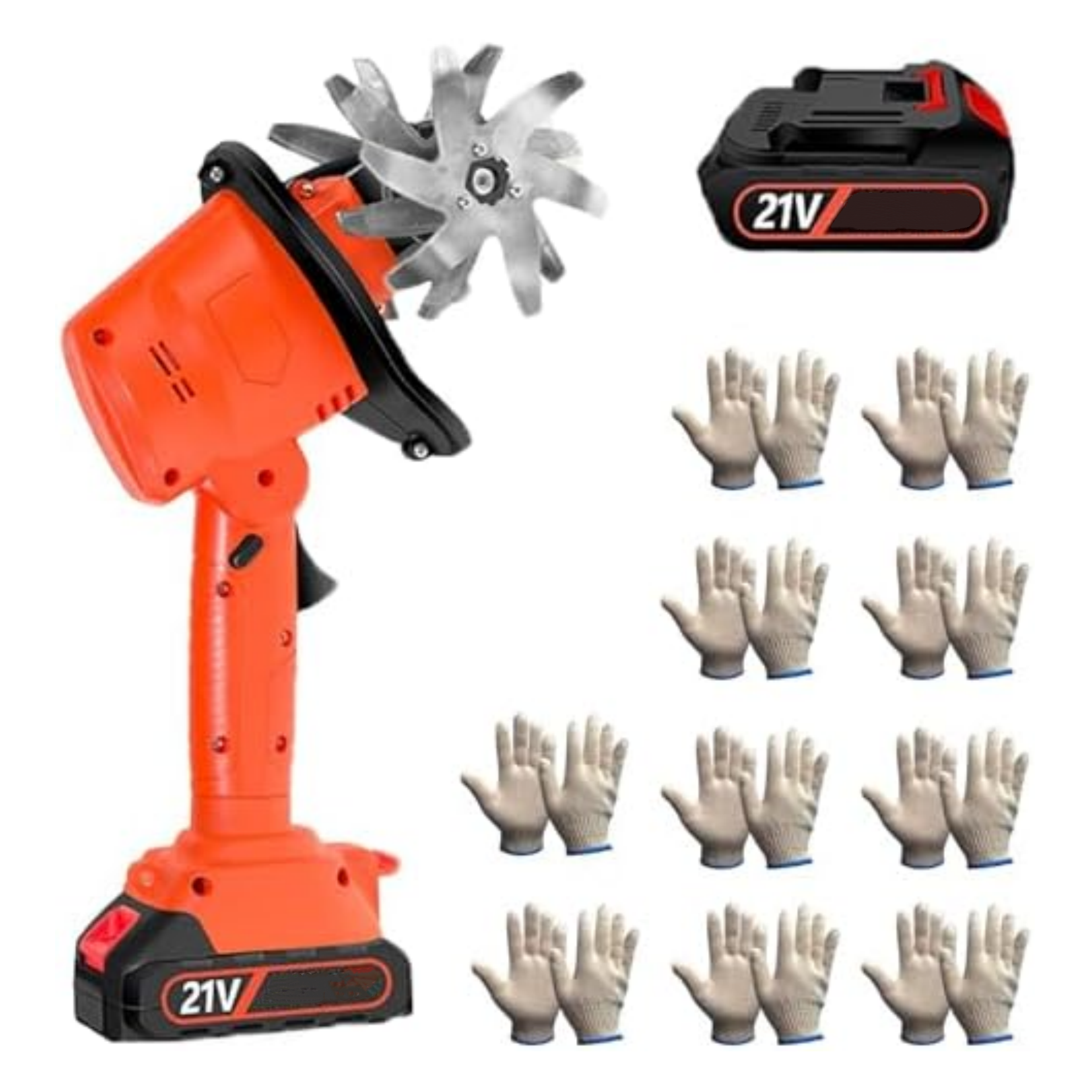 Cordless Mini Tiller Cultivator – 21V, 235 RPM, 10cm Width