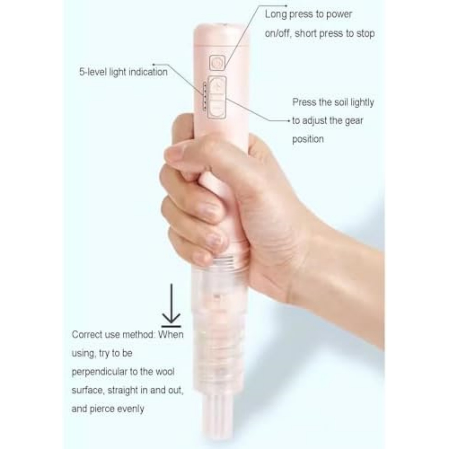 Electric Felting Tool – Handheld Rechargeable, 5‑Speed Control