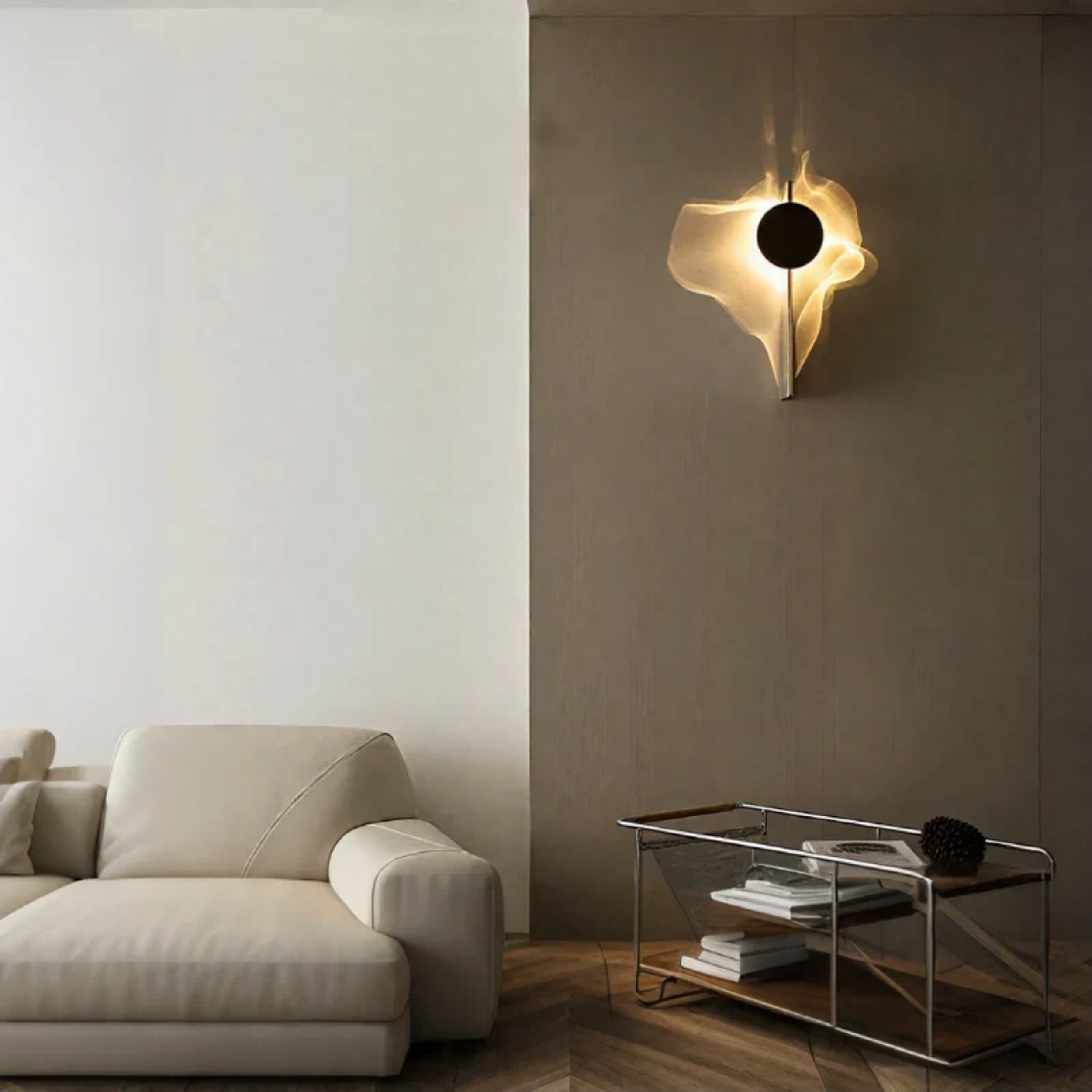 Golden Ripple Wall Light – Modern Artisan LED Sconce