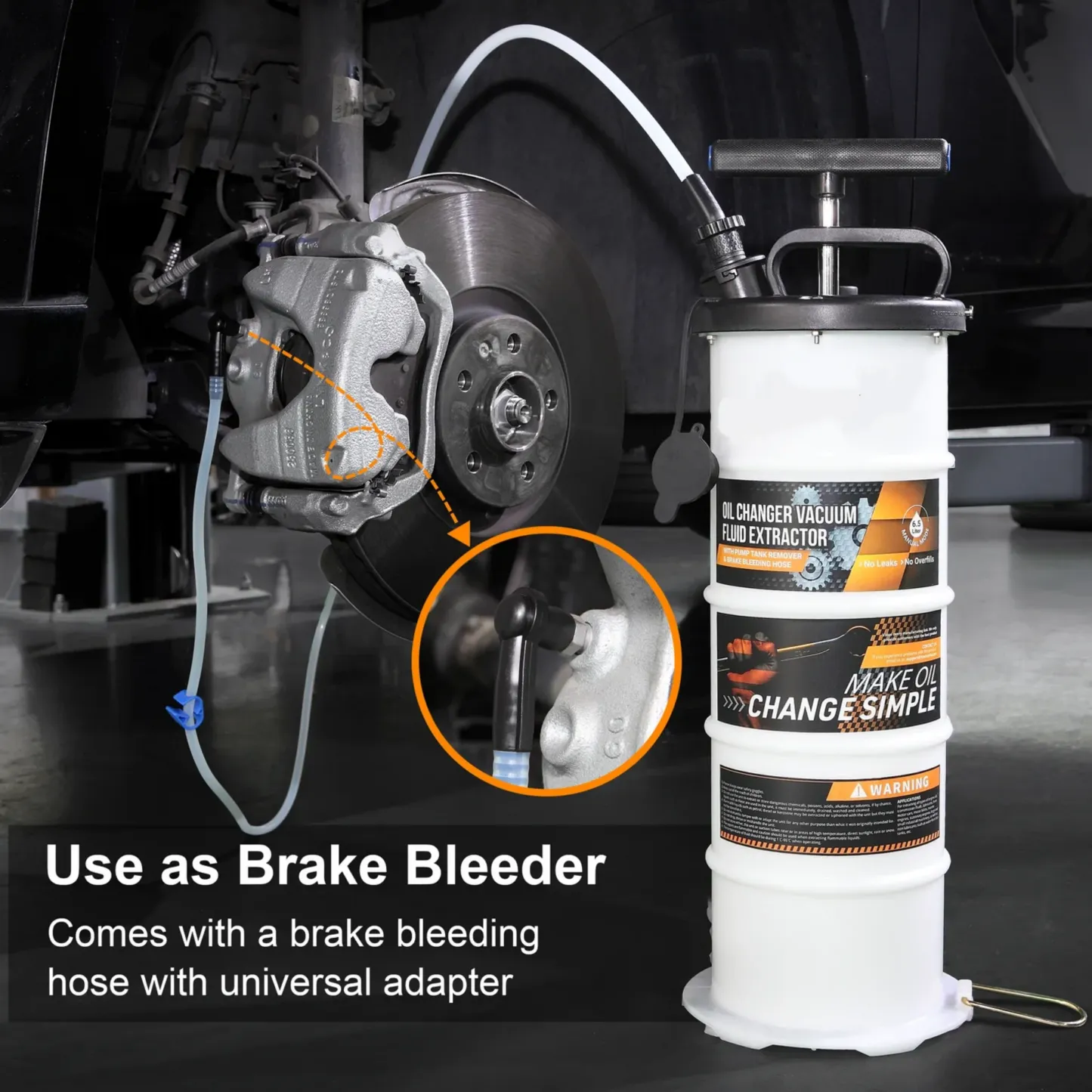 Fluid Extractor – Manual Vacuum Oil Extractor with Pump Tank & Brake Bleeding Kit