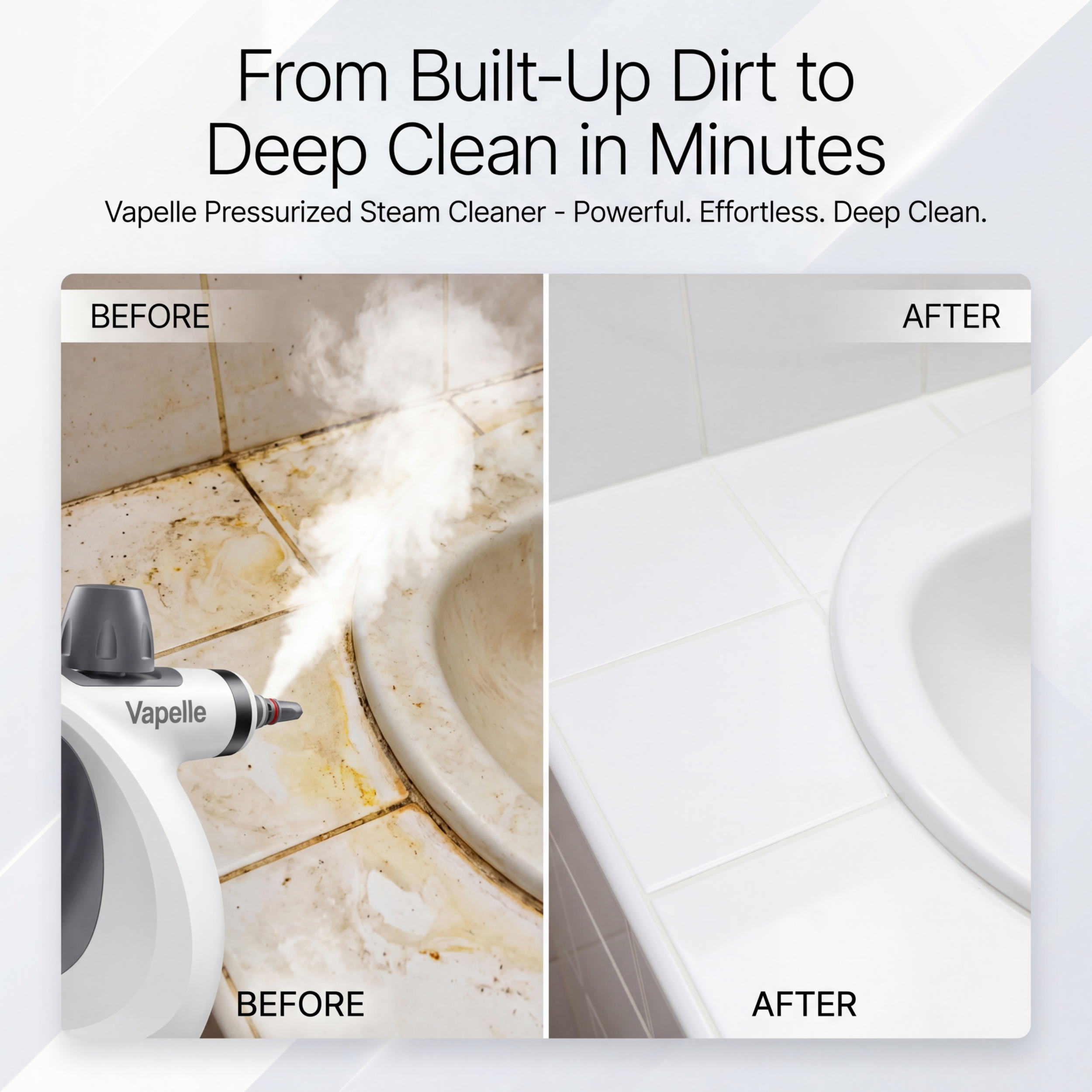 Handheld Steam Cleaner – Pressurized Deep Cleaning with 12 Accessories