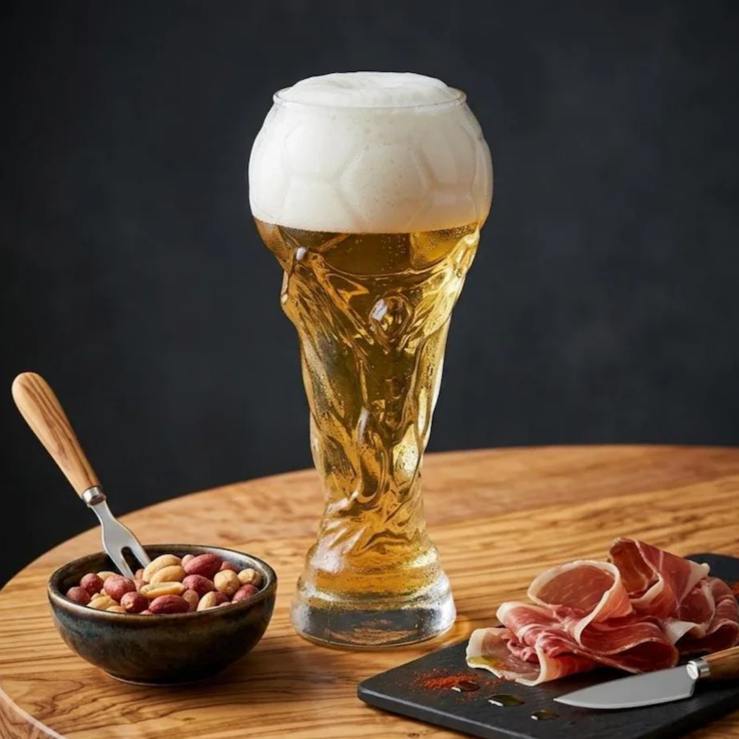 Trophy Beer Glass – Textured Soccer Pint Mug