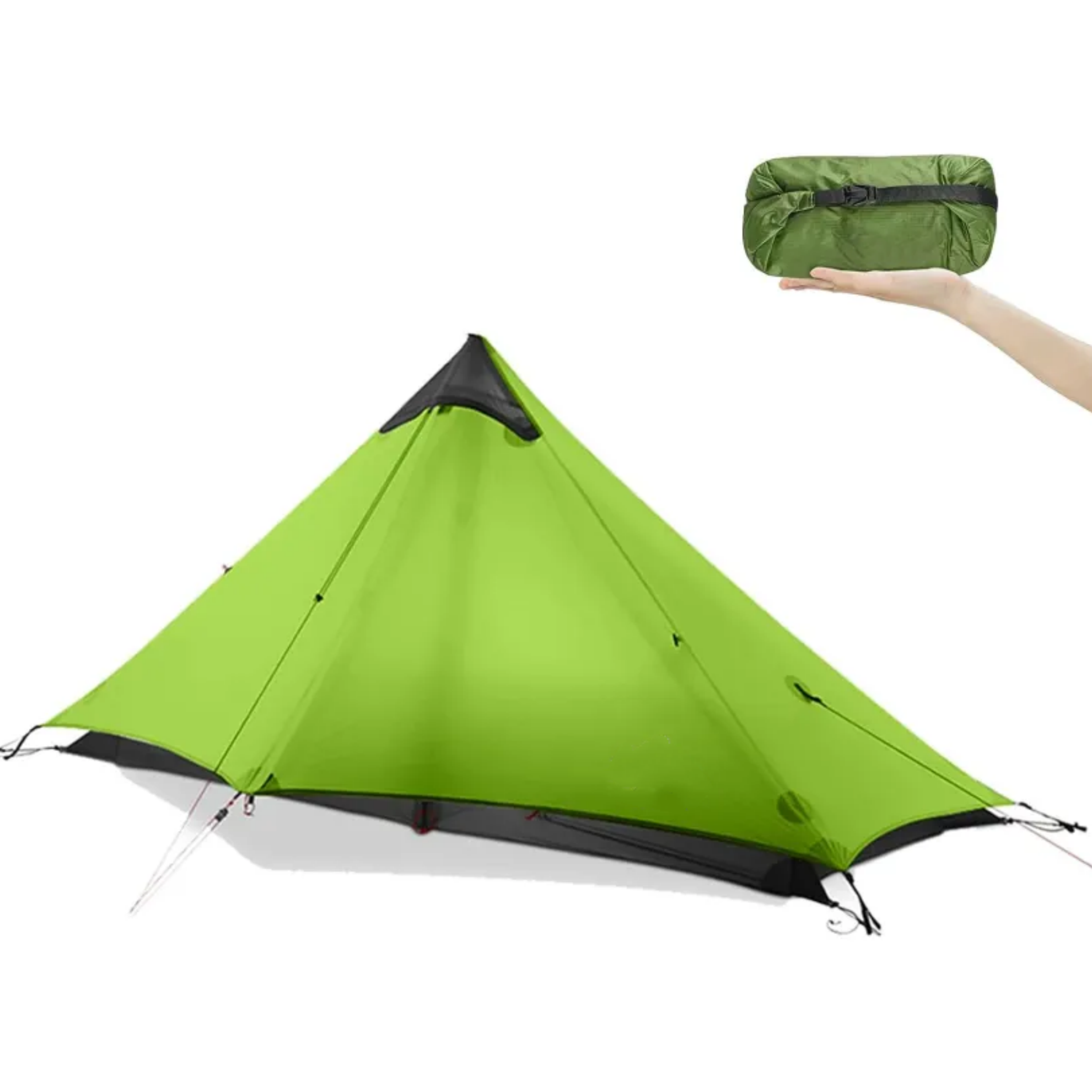 Ultralight 1-Person Tent – 1.08kg, Waterproof, Trekking Pole Supported