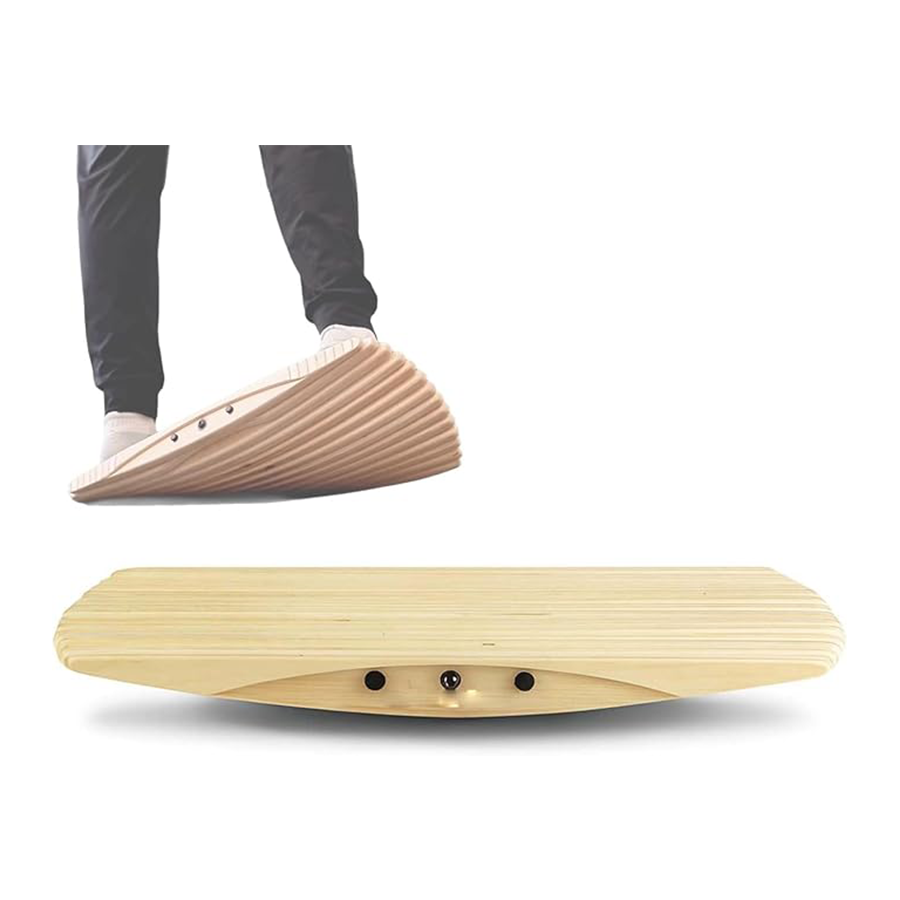 Wooden balance board for standing desks