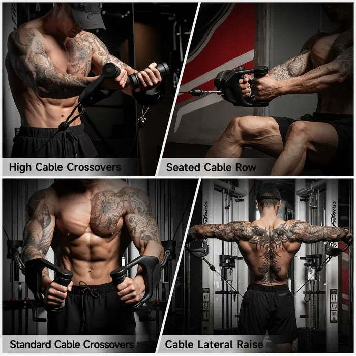 Ergonomic D-Shaped Cable Handle – 360° Rotating Grip