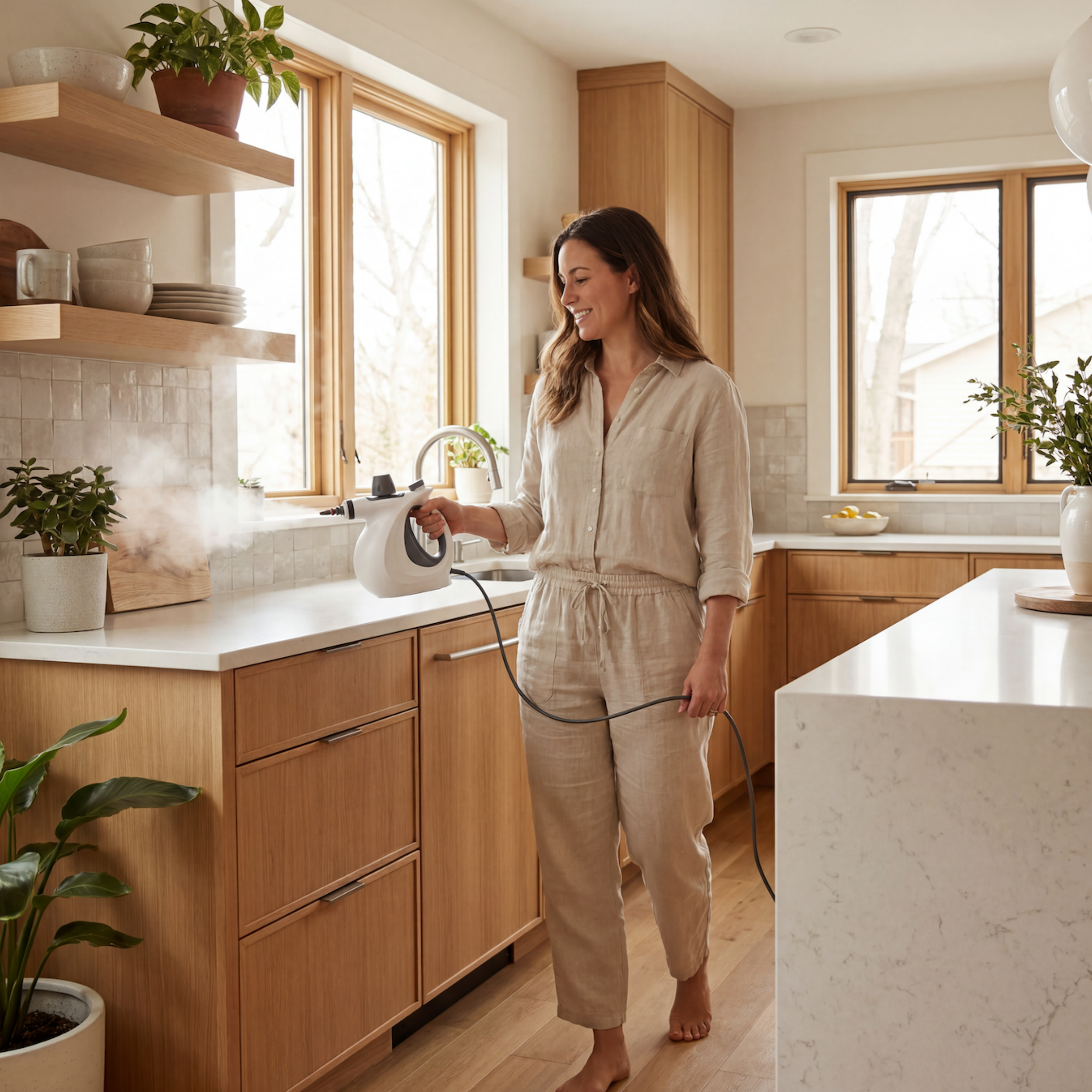 Handheld Steam Cleaner – Pressurized Deep Cleaning with 12 Accessories