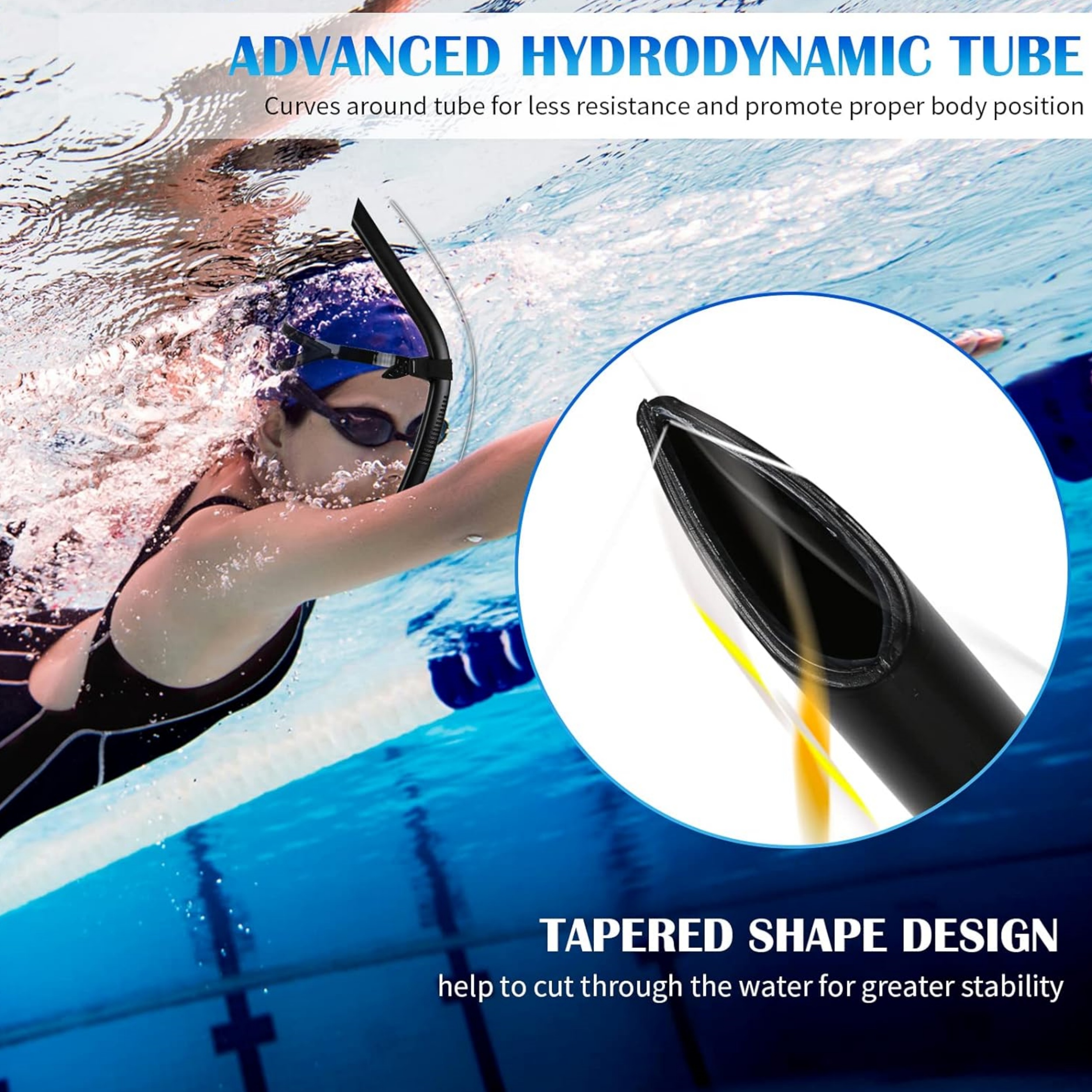 Hypoxic Snorkel – Competitive Swim Training Snorkel for Technique & Breath Control