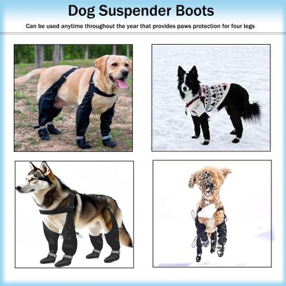 Dog Boots with Suspenders – Adjustable, Anti‑Slip Waterproof Paw Protectors