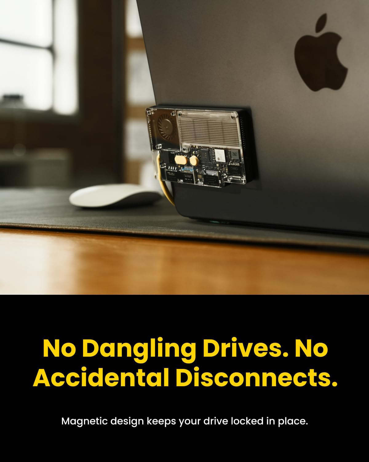 Portable SSD with Active Cooling Fan – 4-Port Hub with HDMI & Built-In Cable