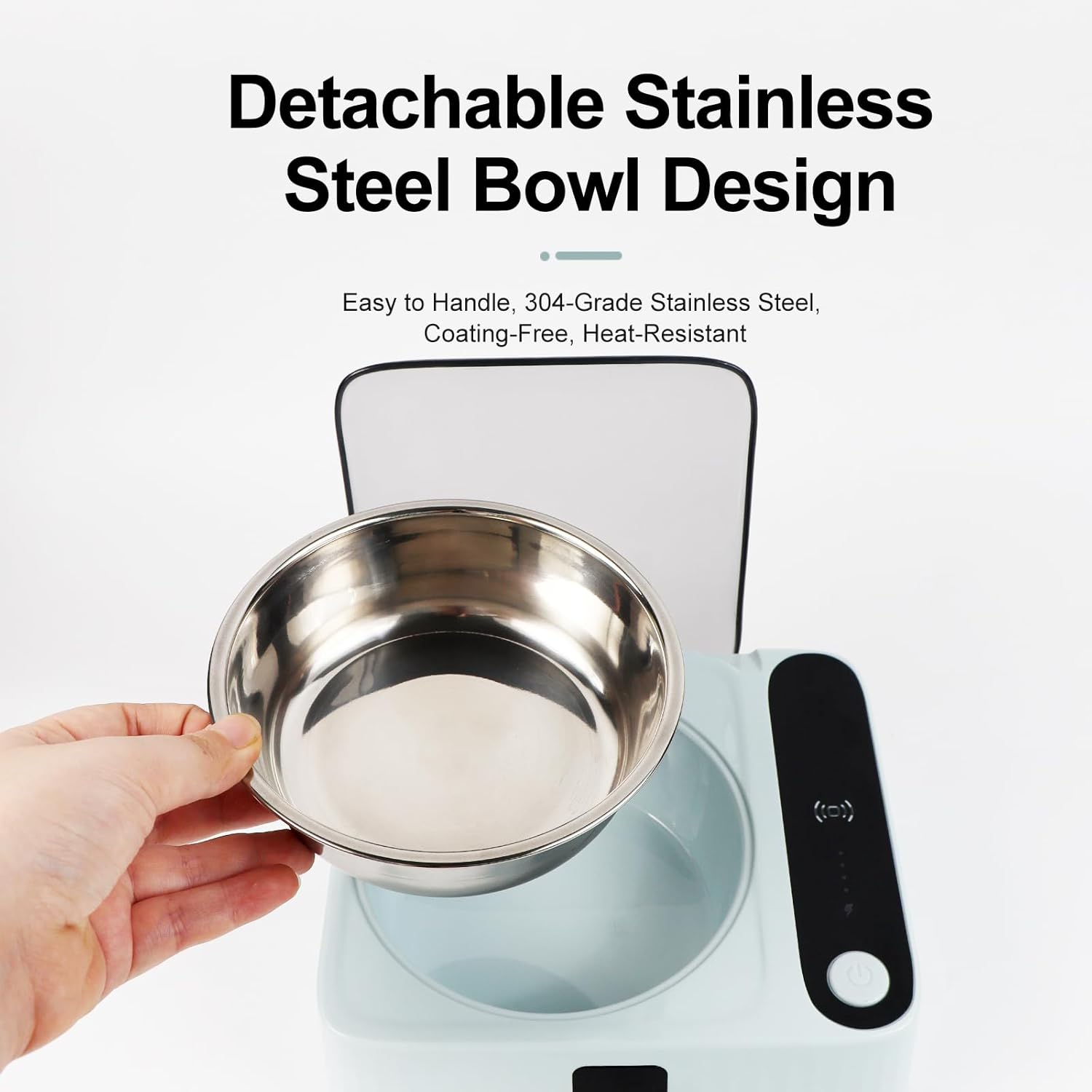 Smart Automatic Pet Feeder with Infrared Sensor Lid, Keeps Food Fresh and Clean