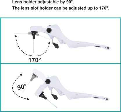 Rechargeable Head Magnifying Glasses with LED Light, 5 Interchangeable Lenses 1X–3.5X, Hands-Free Magnifier for Reading, Crafts, Repair