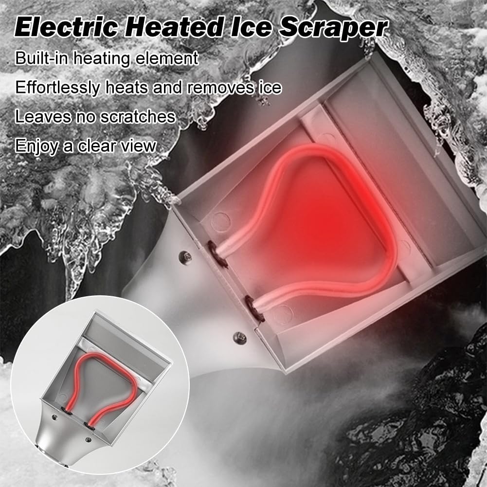 Electric Heated Ice Scraper – Auto Snow Removal Tool for Windshield & Car Glass