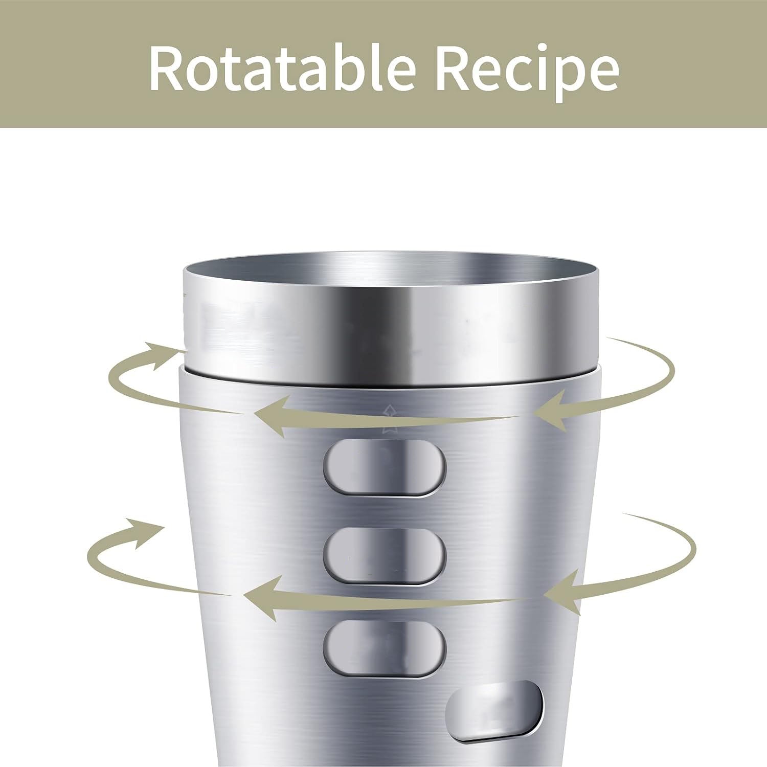 Cocktail Shaker – Recipe Shaker with 8 Built-In Drink Recipes